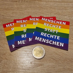 Menschenrechte statt rechte Menschen Aufkleber Buttonwerkstatt