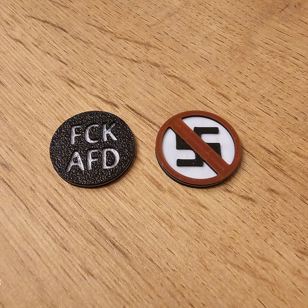FCK AFD / Gegen Faschismus Einkaufswagen Chip Buttonwerkstatt