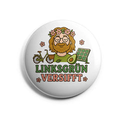 Linksgrün versifft Button Buttonwerkstatt
