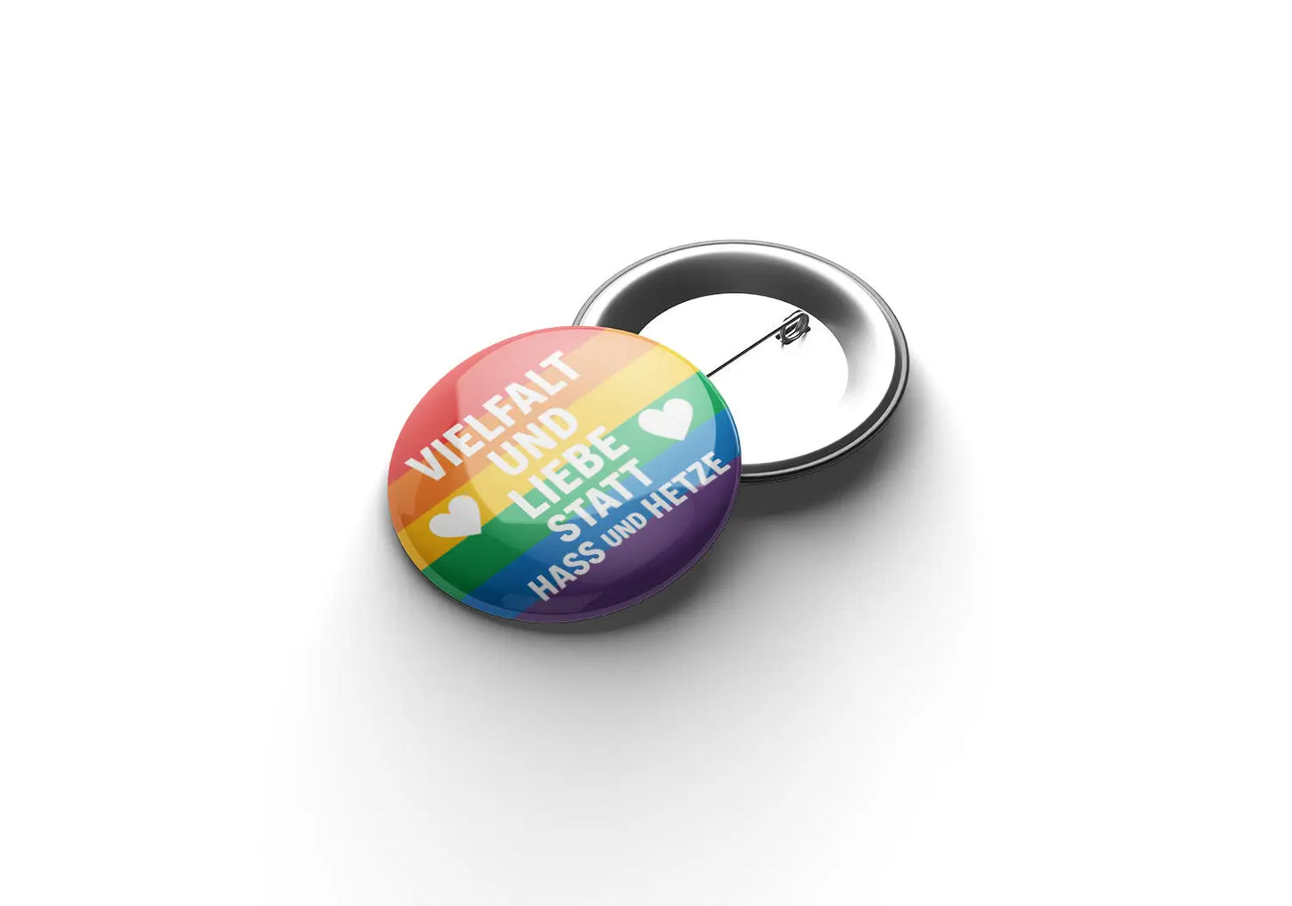 Vielfalt und Liebe statt Hass und Hetze Buttonwerkstatt