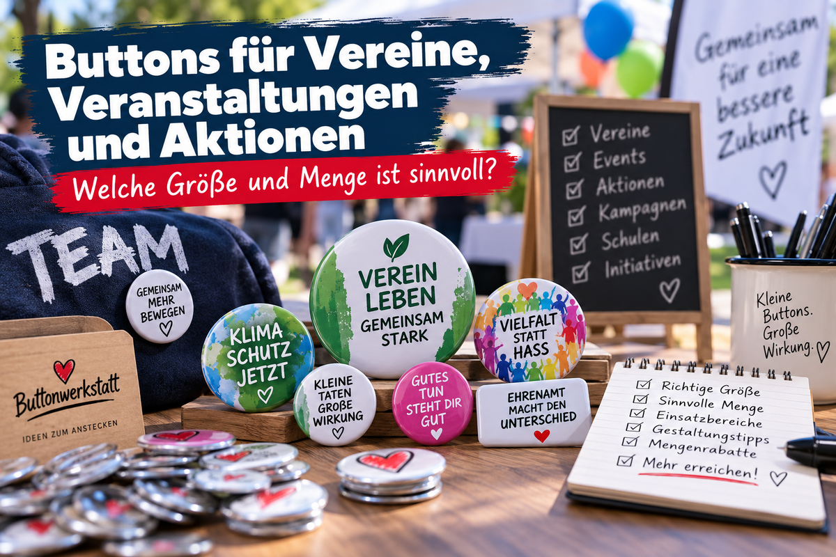 Buttons für Vereine, Veranstaltungen und Aktionen