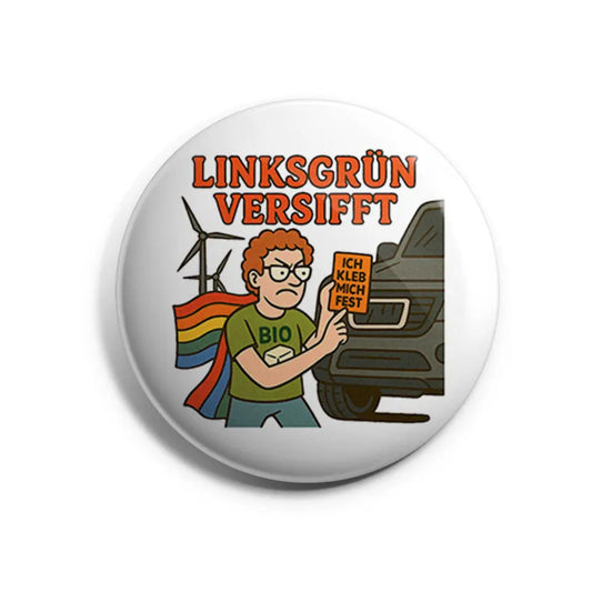 Linksgrün versifft 1 Button Buttonwerkstatt