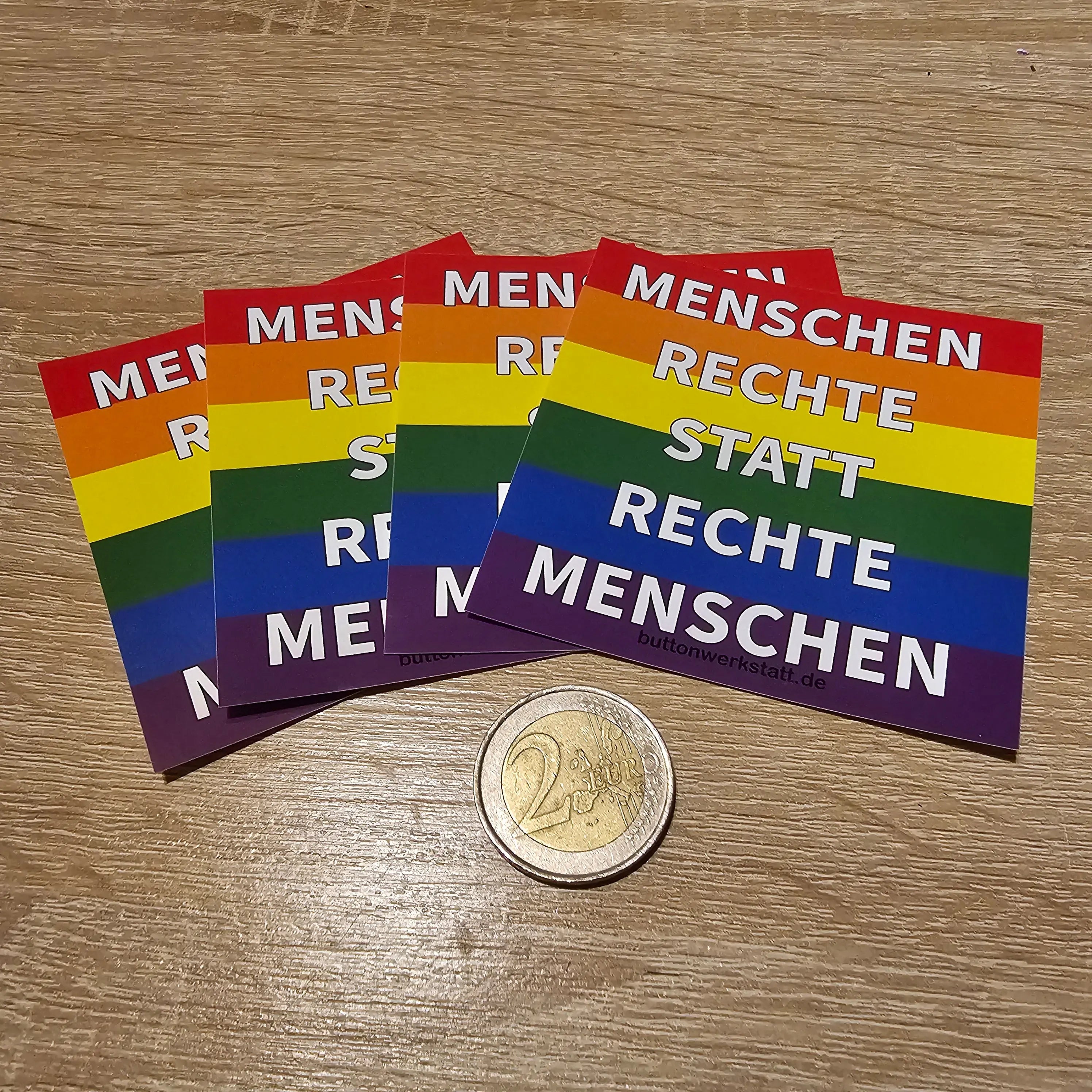 Menschenrechte statt rechte Menschen Aufkleber Buttonwerkstatt