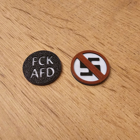 FCK AFD / Gegen Faschismus Einkaufswagen Chip Buttonwerkstatt