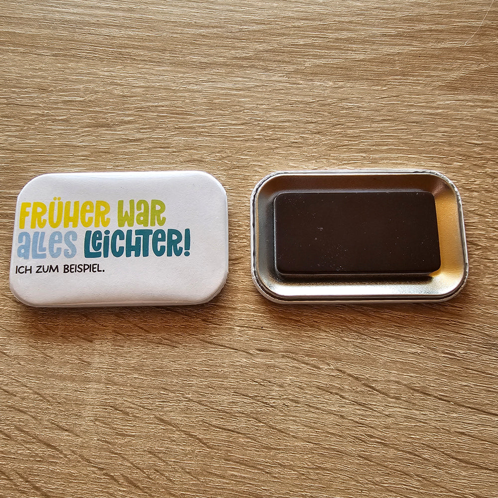 Früher war alles leichter! Ich zum Beispiel Button Buttonwerkstatt