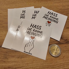 Hass ist keine Meinung Aufkleber Buttonwerkstatt