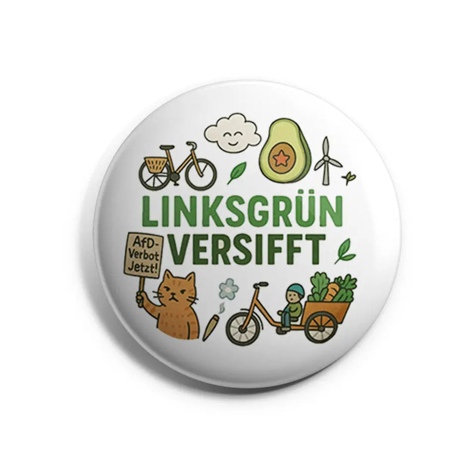 Linksgrün versifft 3 Button Buttonwerkstatt