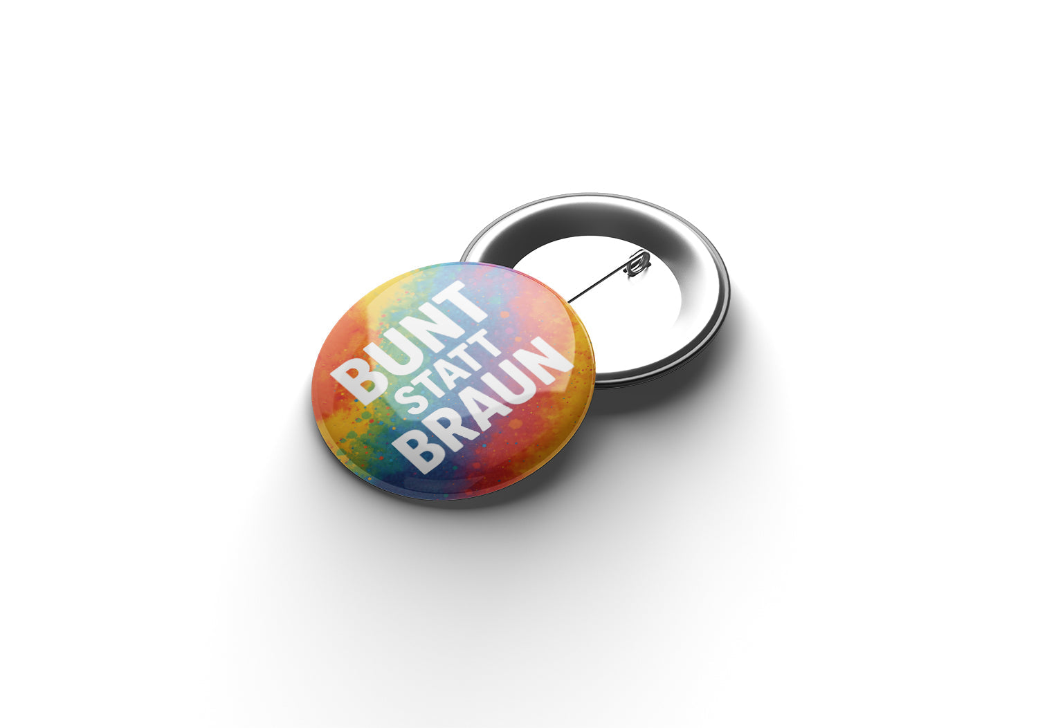 Bunt statt Braun 1 Button Buttonwerkstatt