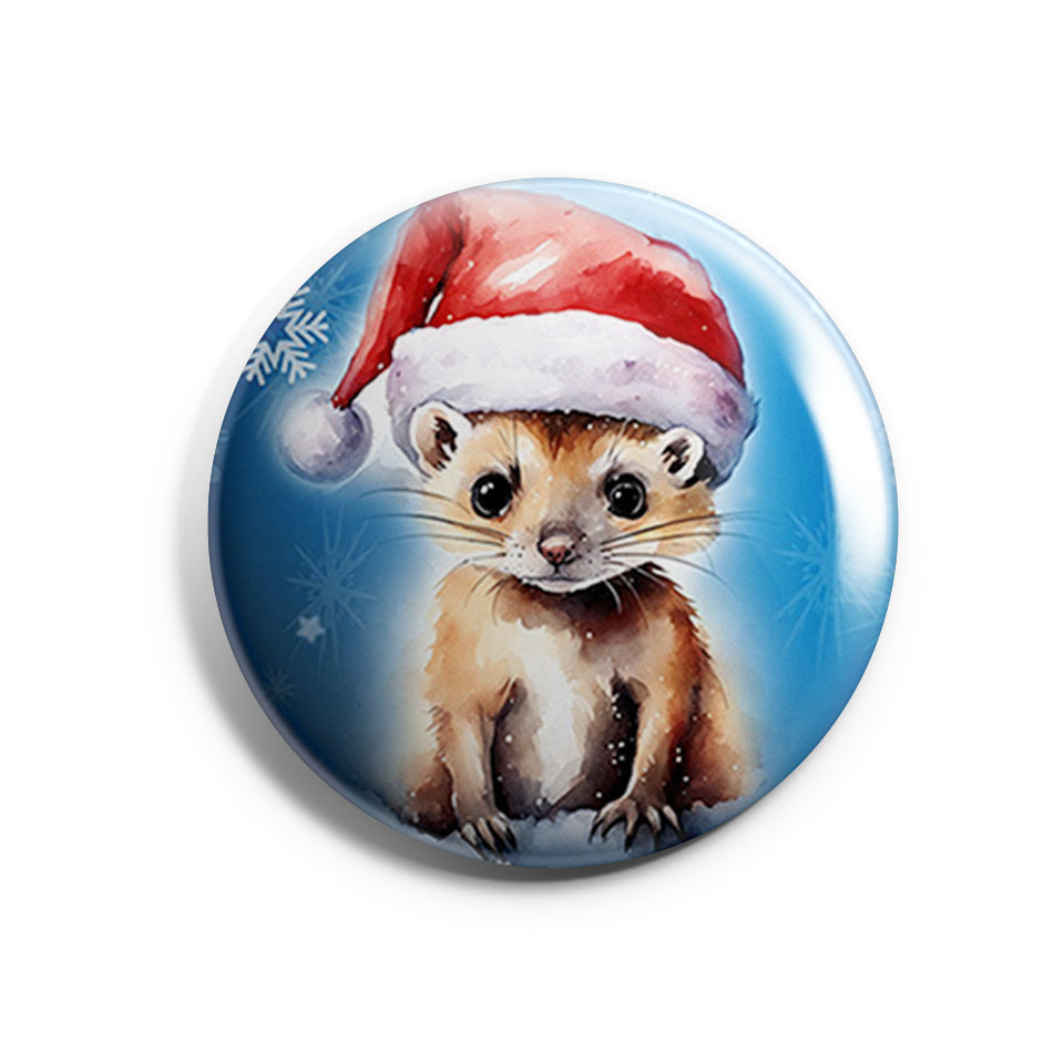 Frettchen Weihnachten Button Buttonwerkstatt