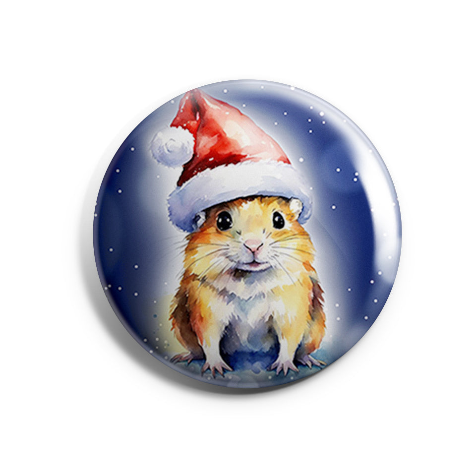 Hamster Weihnachten Button Buttonwerkstatt