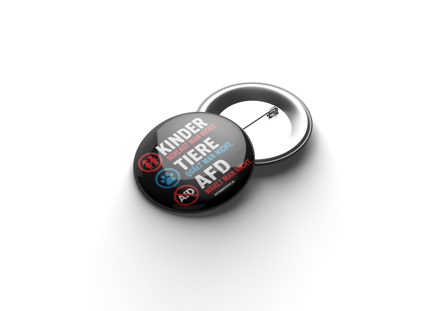 Kinder, Tiere, AfD Button Buttonwerkstatt