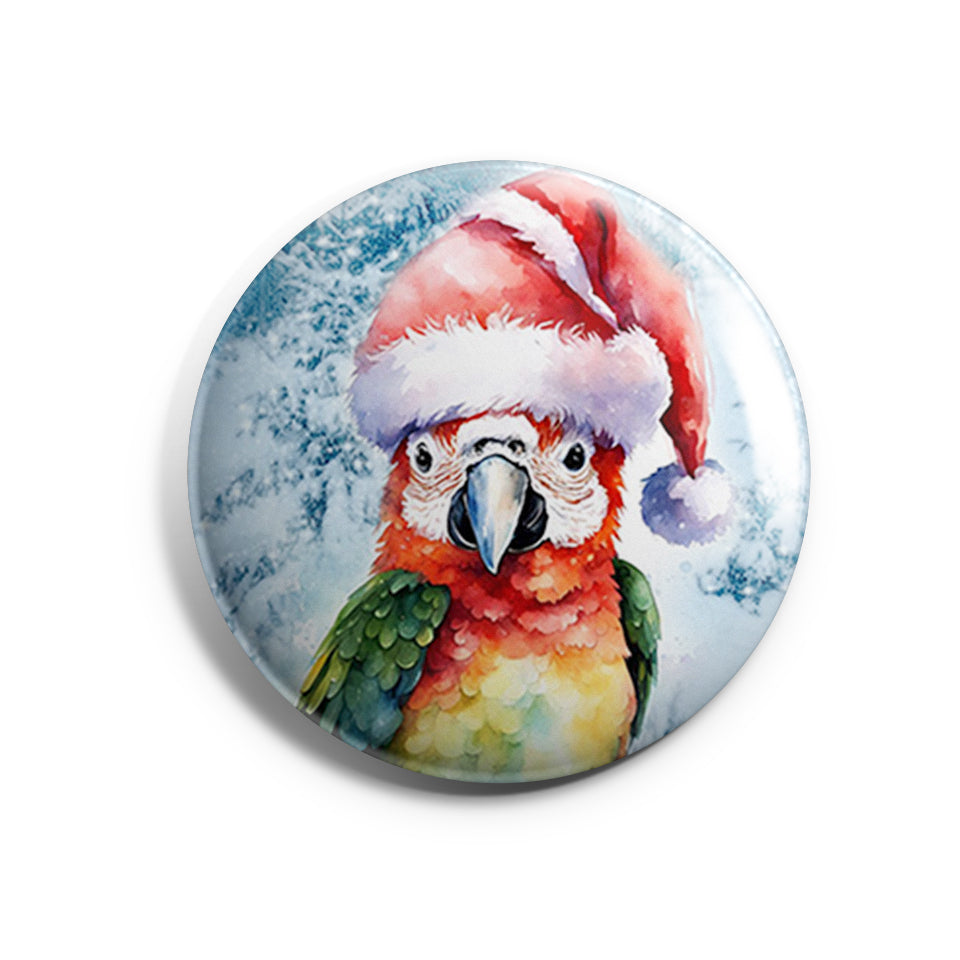 Papagei Weihnachten Button Buttonwerkstatt
