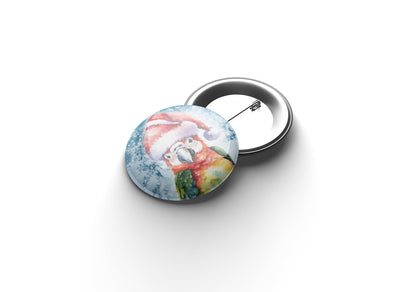 Papagei Weihnachten Button Buttonwerkstatt