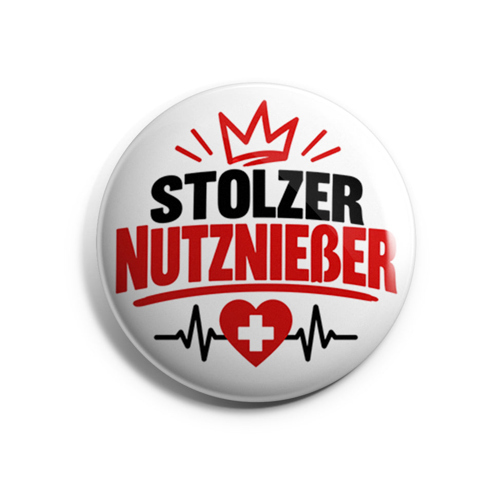 Stolzer Nutznießer Button Buttonwerkstatt
