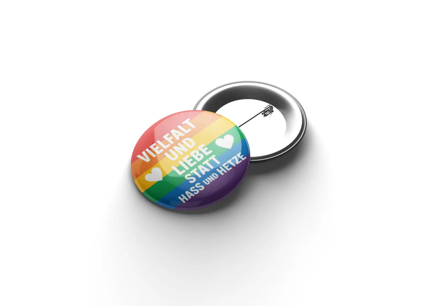 Vielfalt und Liebe statt Hass und Hetze Buttonwerkstatt